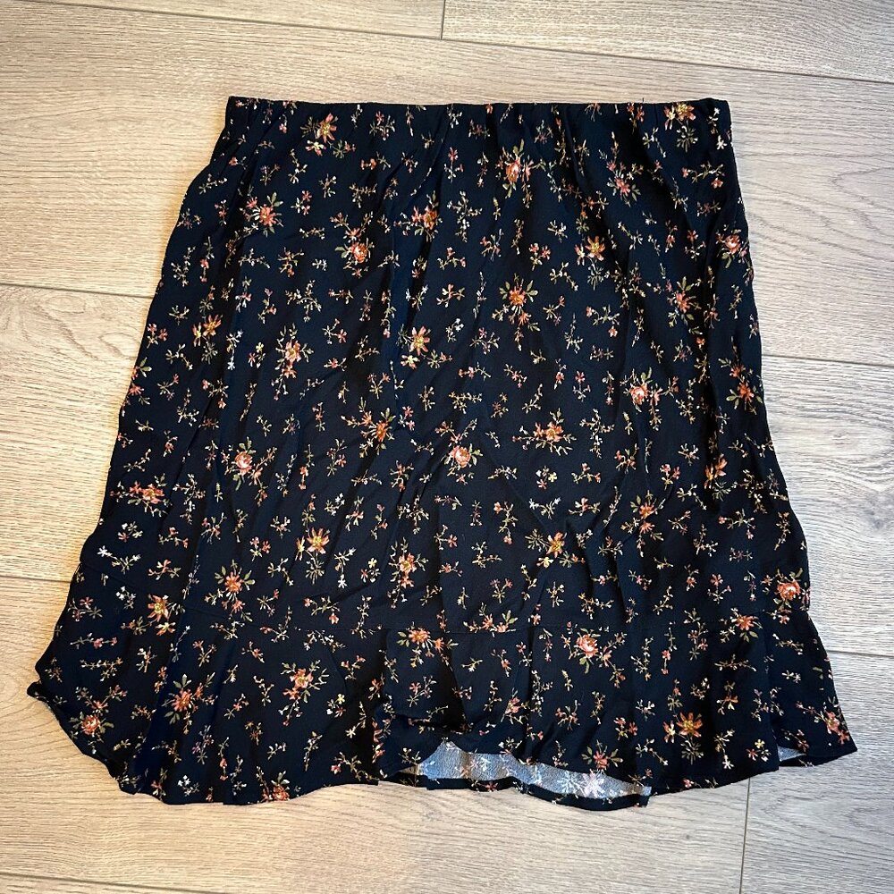 NWT Madewell Floral Black Skirt - Size 4